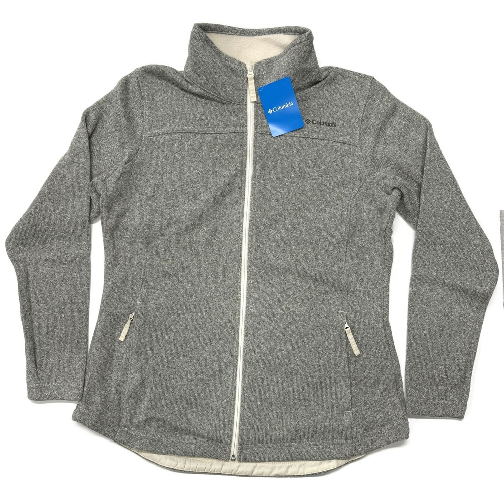 Columbia Canyon Point Sweater Fleece Womens XL Gray New Full Zip Jacket NWT $105
